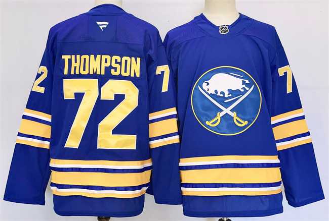 Mens Buffalo Sabres #72 Tage Thompson Blue 2024-25 Stitched Jersey